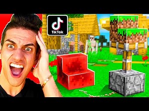 Testing NEW VIRAL TIKTOK MINECRAFT HACKS to PRANK my FRIENDS and THEY WORKED!