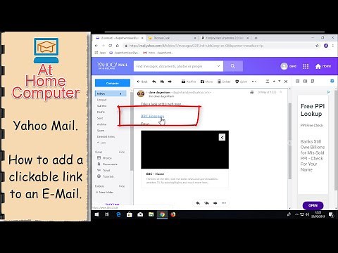 How to add/insert a link into Yahoo Mail.