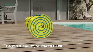 YITAHOME 9'/12' Lily Pad Floating Mat for Lake and Pool, Portable Outdoor Water Floating Mat for 1-4 People, 3-Layer XPE Floating Island for Boat, Beach, Ocean, Blue