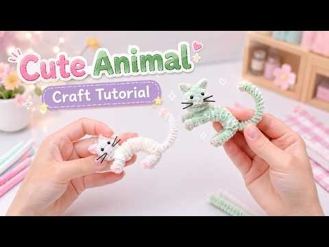 🐱 How to Make a Cute Cat with Pipe Cleaners | Easy DIY Craft