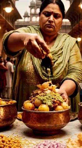 Street Style Desi Chaat 😋 Spicy, Tangy & Crunchy Delight #streetfood #chaat #foodie #shorts