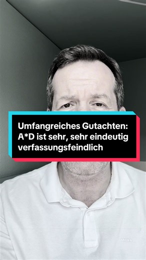Jetzt ist es offiziell, weil wir noch nie so ein ausführliches und gehaltvolles #Gutachten hatten: Über 1 Jahr entstand es, aus Millionen Datenpunkten - und am Ende ist klar: Die A*D verstößt gegen die #Menschenwürde und gegen das Demokratiepinzip - und damit klar gegen unsere Verfassung. Das ist ein Paukenschlag, zumal es damit sehr wahrscheinlich ist, dass die A*D verboten wird, wenn ein entsprechendes Verfahren auf den Weg gebracht wird. Jetzt ist die #Politik am Zug. #politiktok #creatorsear