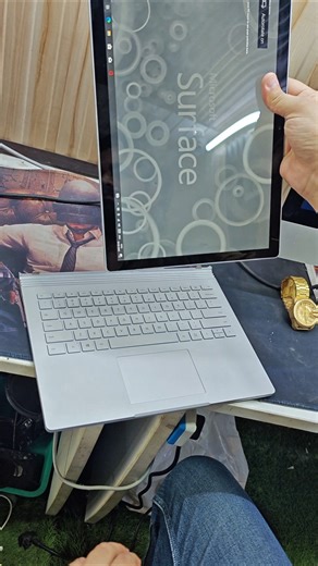 Convert Surface Book 2 Laptop to Tablet | Detach Surface book from Keyboard with key