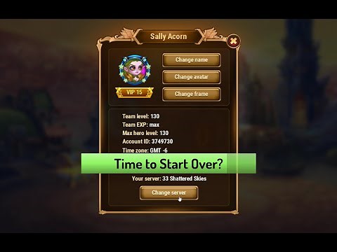 Hero Wars — Changing Servers and Creating New Character