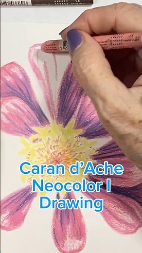 Caran d'Ache NeoColor I Flower Petal Drawing in Layers 🎨 #arttips #neocolor #colorpencildrawing