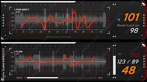 ECG futuristic HUD. Heart beat line template. Simulated monitor showing the heart rhythm. Abstract cardiogram.Technological HUD for medicical scene. Alpha channel included.