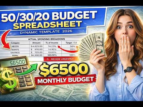 50/30/20 Budget in Excel 2026 | Step-by-Step Tutorial with FREE Template