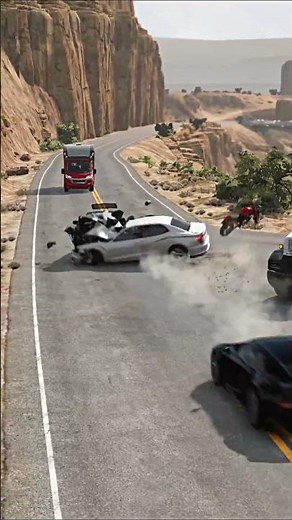 Realistic Highway Car Crashes #204