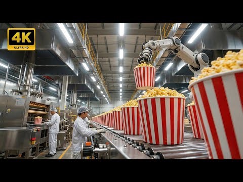 Inside a Mega Popcorn Factory: From Corn Kernel to Cinema Bucket (Mass Production) 🍿
