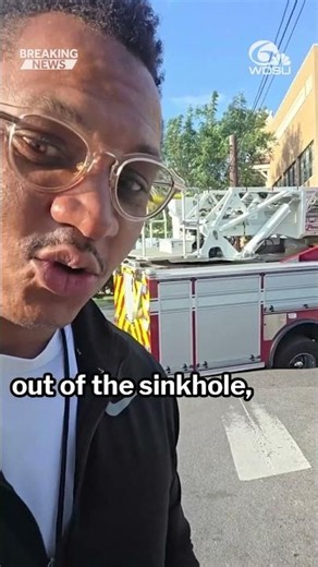 New Orleans Fire truck stuck in sinkhole in Central City