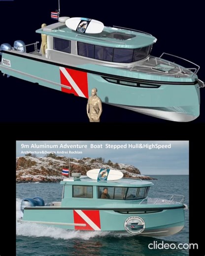 9m Aluminum Adventure Boat Stepped Hull&HighSpeed Architecture&Design Andrei Rochian