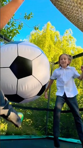 Trampoline Fun! I Kicked the Giant Ball So High! 😆💥