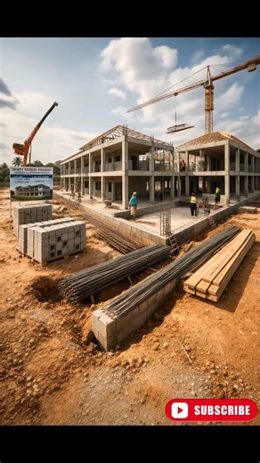 Building Construction process for Smart School #buildingprogress #constructionjourney #8k