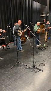 Soundcheck power. Nick sets the room for a theater performance and the guys bring the pre-show energy. On stage to FOH. #bluegrass #lonesomeriverband #livemusic #bluegrassmusic | Lonesome River Band