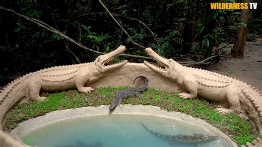They carved a massive crocodile pool by hand, until one mistake nearly flooded it