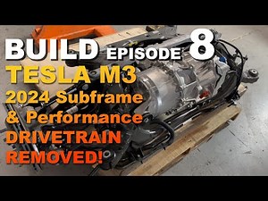 Rear drive unit & subframe removal for Tesla Model 3 reverse engineering.