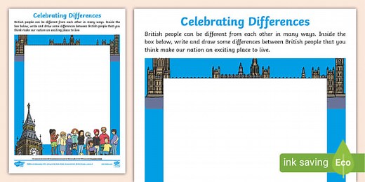 KS1 Celebrating Differences Activity Sheet
