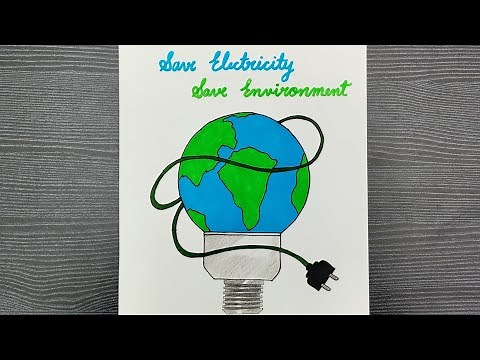 Save Electricity Save Environment Poster Drawing // Save Energy Poster Drawing //Poster Making Ideas