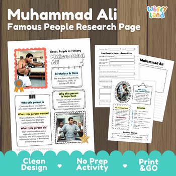 Muhammad Ali Research Project | Black History Month Biography Activity
