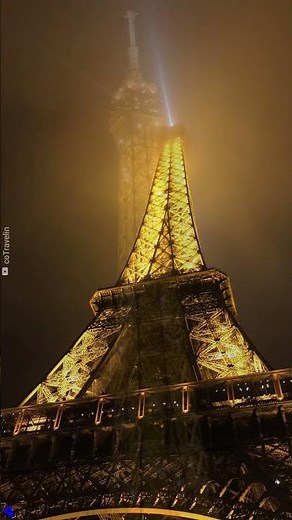 EIFFEL TOWER AT NIGHT, Paris France (Eiffel Tower sparkling & twinkling at night in Paris)