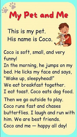 My Pet and Me | Easy Reading Practice for Kids
