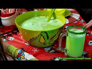 Grinch Holiday Drink for your Christmas Party Merry Grinchmas Making Sweet Delicious Green Punch 4K