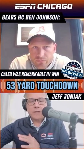 Ben Johnson on Caleb Williams performance vs the Giants: What he did was REMARKABLE! 🐻 ⬇️ Full Exclusive Interview: https://bit.ly/4hStAUP #chicagobears #dabears #benjohnson #calebwilliams #fyp #nfl | ESPN Chicago