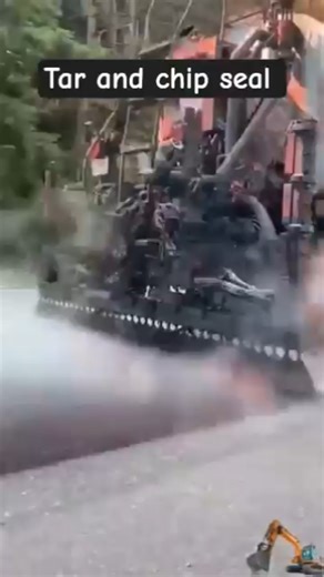 Tar and Chip Road Work: Fast & Satisfying Heavy Equipment. #satisfying