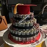 Graduation Gifts 3 Tier Class of 2025 Money Cake Filled with Cash College High School Grad Decorations Party Supplies Centerpieces for Tables Money Gift Ideas for Him Boys Her Girls(Blue Cap)