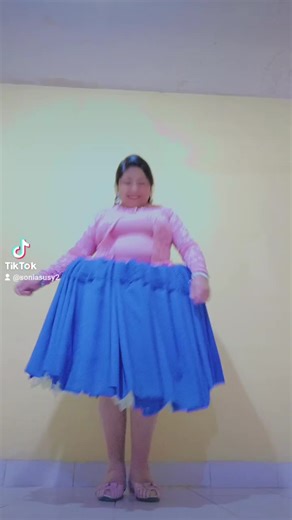 Twirling Dance in Pink Top and Blue Skirt
