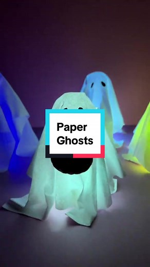 Easy Halloween Paper Ghosts Craft for Kids