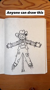 115K views · 1.7K reactions | Don’t be scared. YOU CAN DRAW! If you can draw a stick figure, you can draw this a scarecrow! This is the easiest way to draw a scarecrow. #scarecrow #traditionalart #howtodraw #drawingtutorial #lineart | Harrison How | Facebook