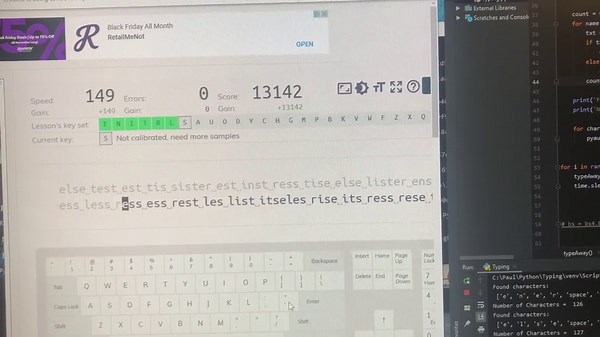 I wrote a program to get the high score on a typing practice website