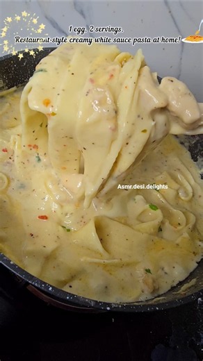 Creamy White Sauce Chicken Pasta From Scratch | Homemade Pasta with Just 1 Egg! 🍝