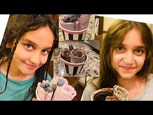 Homemade Oreo and blueberry ice cream using whynter portable instant ice cream maker