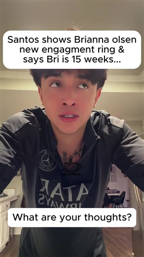 Santos goes live and tells how far along brianna olsen is and shows her new engagement ring 👀‼️ #briannaolsen #briolsen #bri #santosprc #2k