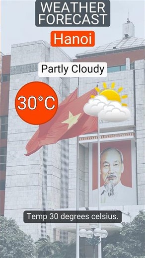 Quick forecast Hanoi: Partly Cloudy, UV 5, rain 0 mm