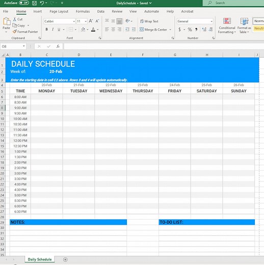 Hourly/daily/weekly Schedule Template - Excel - Etsy