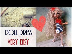How To Make Doll Dress Very Easy for Monster High, Babie / DIY Handmade Fashion Tutorial
