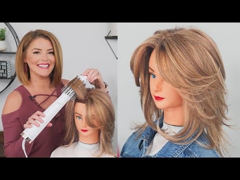 How To Blow Dry DIY Layered Haircut with Blowout Brush