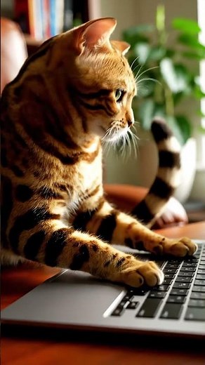 This cat's typing speed is insane 😹 #catsoftiktok #funnyanimals #viral