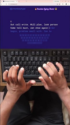 ⌨️ 88 WPM Keyboard Speed Test | Fast Fingers #monkeytype #typingtest #viral #raushantypingmaster