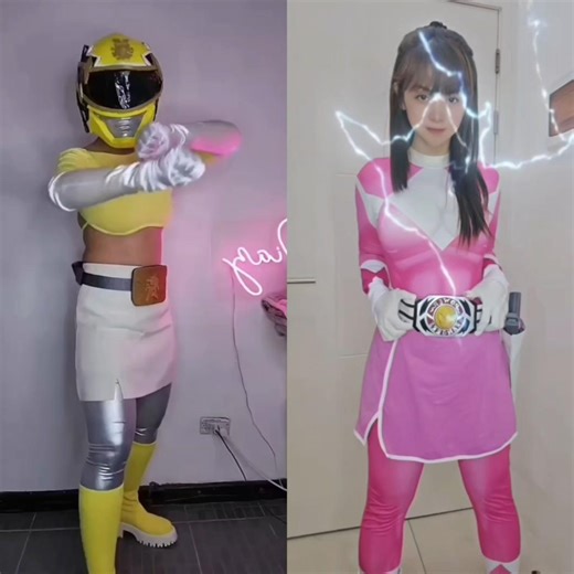 Yellow or Pink Ranger? 👍⚡️ #powerrangers #diycosplay