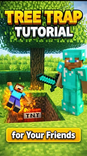 Secret Tree Trap for Your Friends 😈#minecraft #minecraftshorts #trap #gaming #trending #java