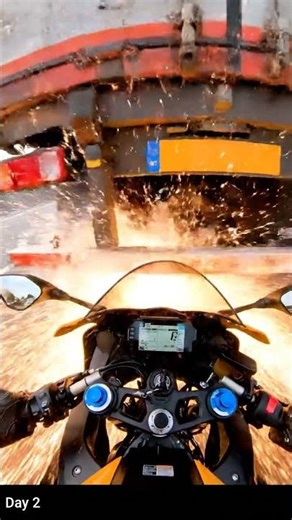 (Day-2) #accident One Clip With a Truck, GoPro Captures the Slide