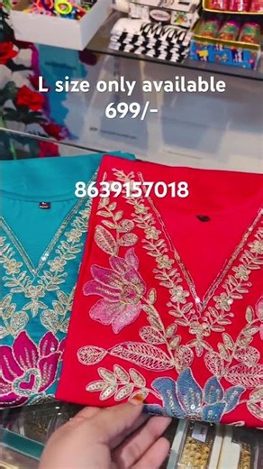 L size full work Kurtis available order at 8639157018