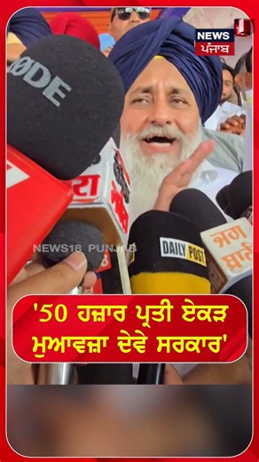 '50 ਹਜ਼ਾਰ ਪ੍ਰਤੀ ਏਕੜ ਮੁਆਵਜ਼ਾ ਦੇਵੇ ਸਰਕਾਰ #shorts |N18S