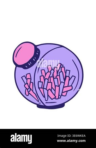 stretching up animation of cartoon candy in a sweet jar Stock Video Footage - Alamy