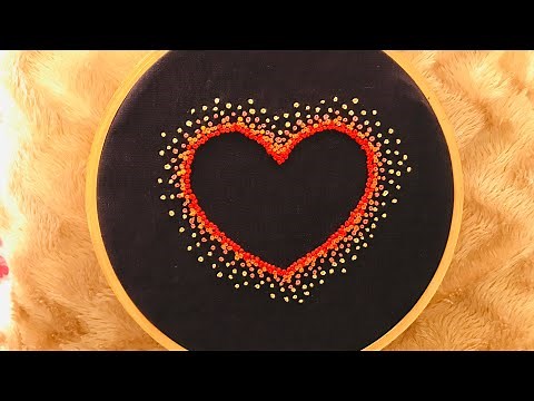 Embroidery Heart using French Knot| How to do heart embroider| Love embroidery step by step