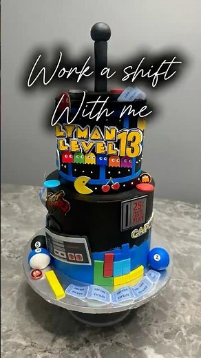 Nostalgic arcade themed cake #cakedecorating #cake #pacman
